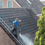 Professional roof cleaning in Lismore showing a clean well maintained tile roof on a sunny day.