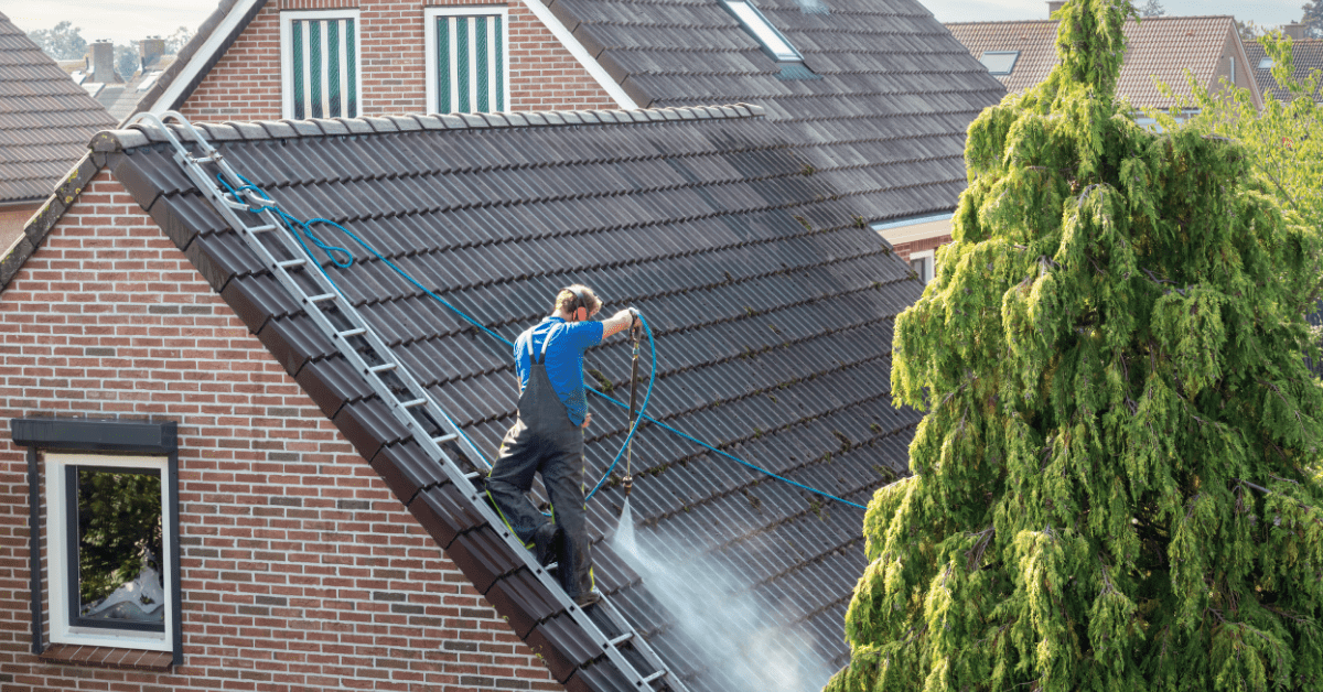 Professional roof cleaning in Lismore showing a clean well maintained tile roof on a sunny day.